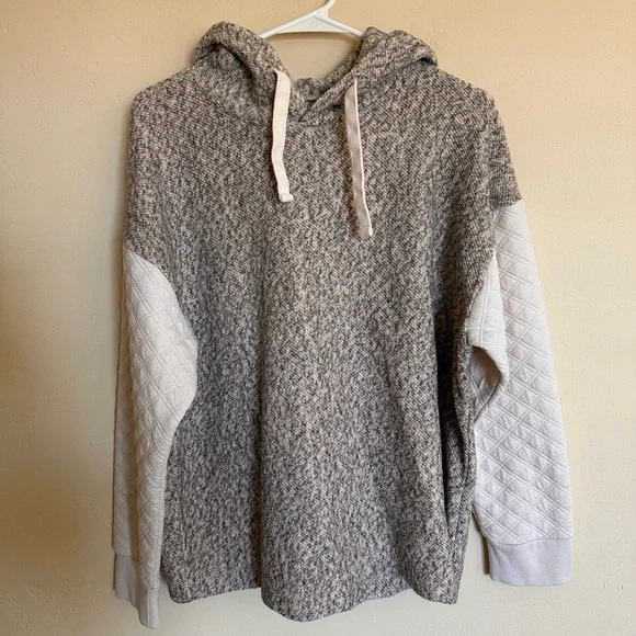 Madewell Quilted-Sleeve Hoodie Sweatshirt - Picture 3 of 6